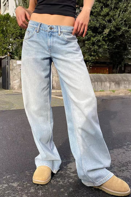 Damen Modische Weitjeans mit hohem Bund und vielseitigem Schnitt R&B