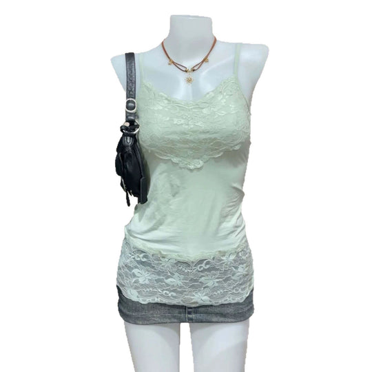 Damen Spitzen-Cami-Top mit fließendem Schnitt R&B
