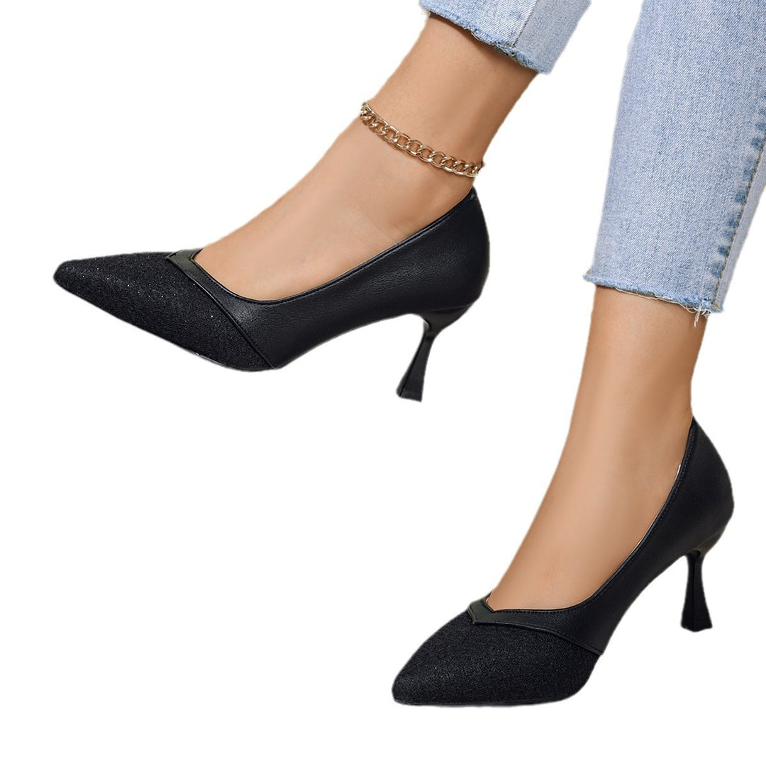 Damen nan spitze Pumps mit strukturierter Vorderkappe, geschwungener Pfennigabsatz und gepolstertem Komfortfußbett R&B
