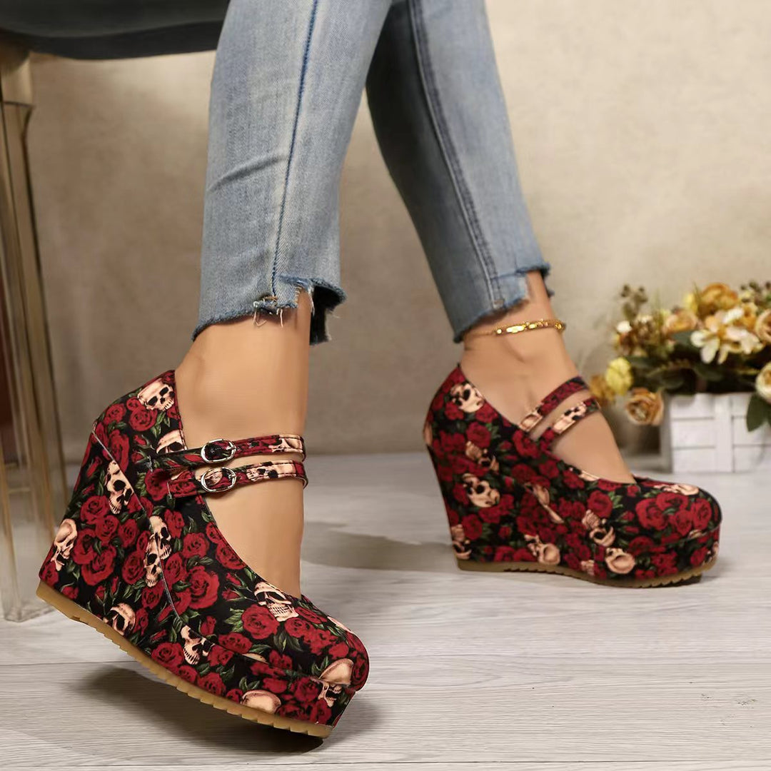 Damen Wedge-Pumps mit eleganter Riemchen-Applikation R&B
