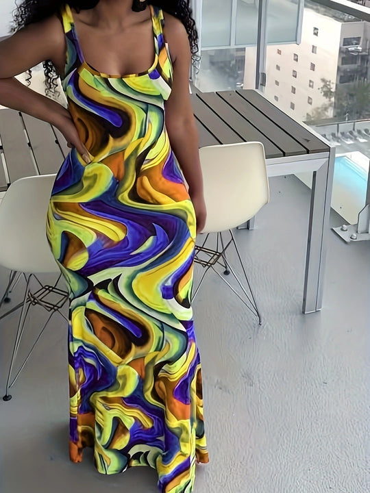 Damen Maxikleid mit exklusivem Farbverlauf und figurumspielendem Schnitt R&B