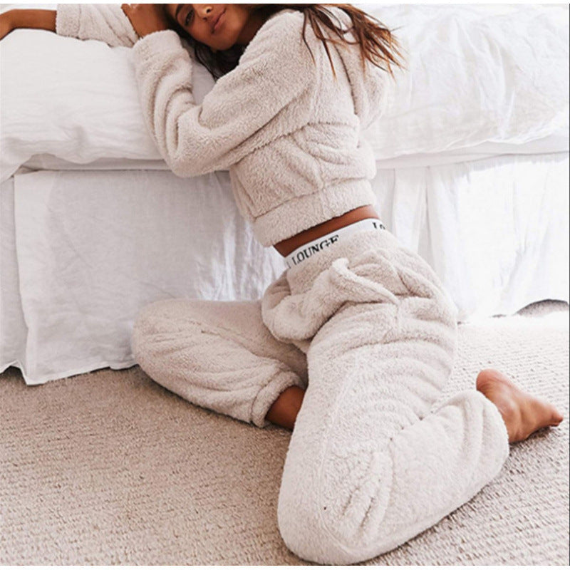 Damen kuscheliges Lounge-Set aus weichem Fleece R&B