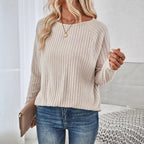 Damen Feinstrickpullover mit elegantem Rippdesign und lässigem Schnitt R&B