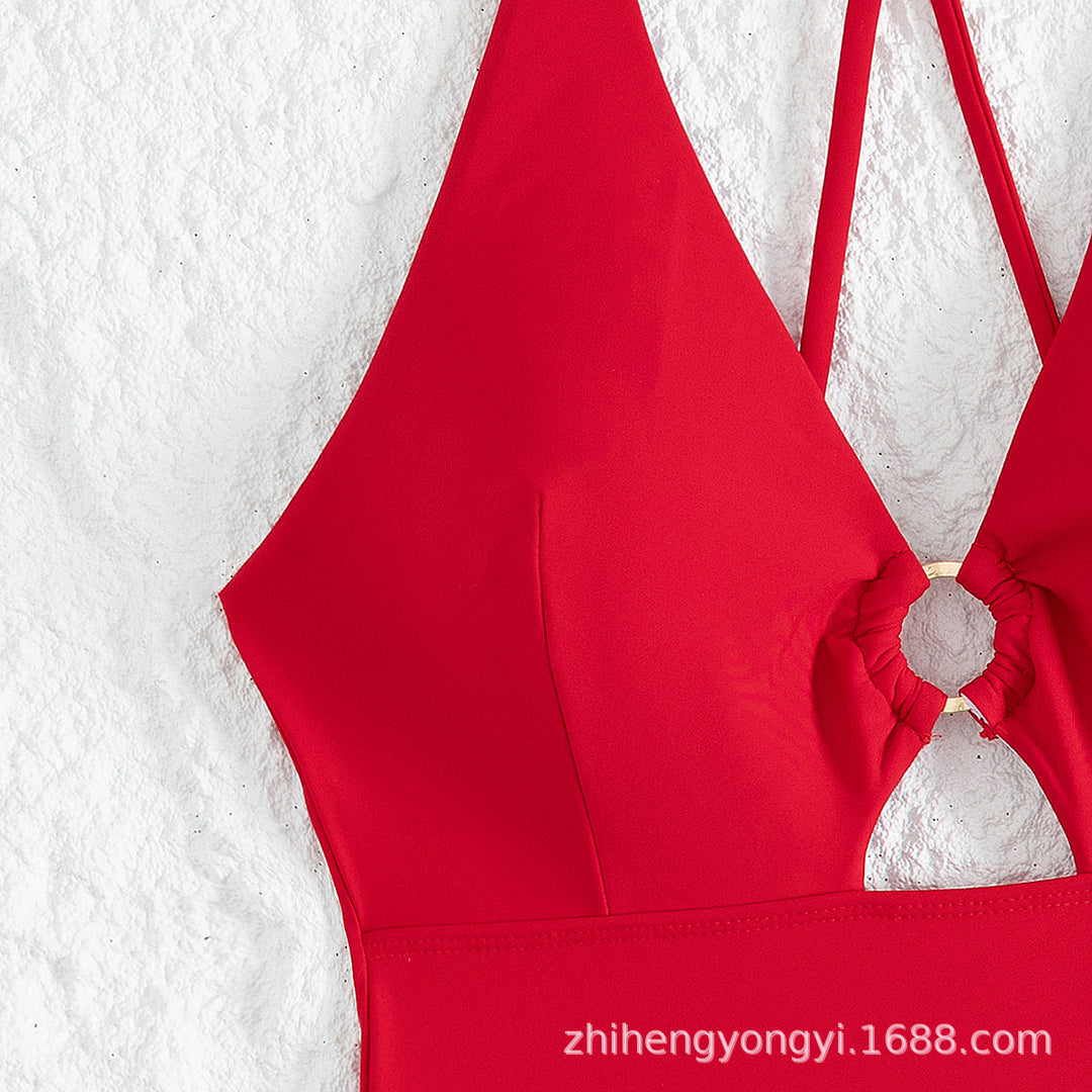 Damen Einteiler Badeanzug mit schickem Cut-Out R&B