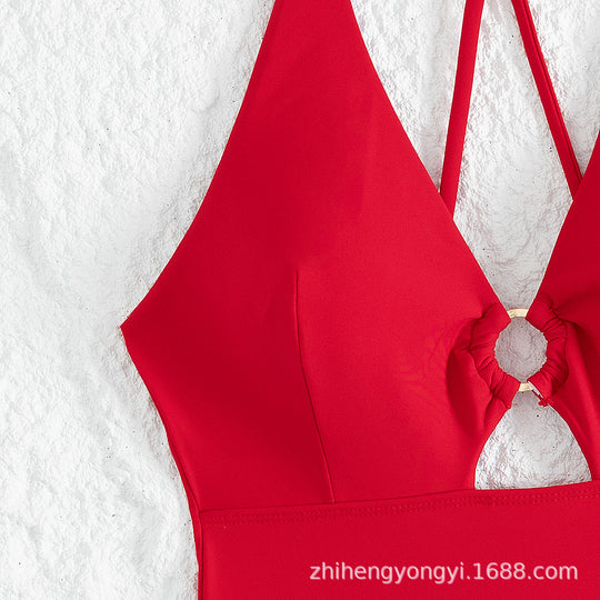 Damen Einteiler Badeanzug mit schickem Cut-Out R&B