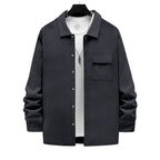 Herren modische Overshirt-Jacke mit strukturierter Oberfläche und praktischer Brusttasche R&B