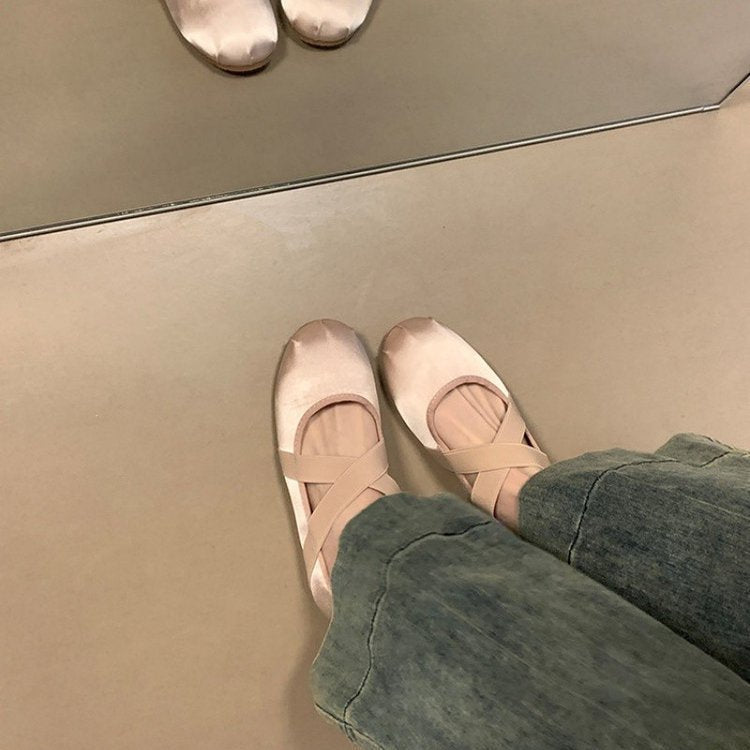 Damen Ballerinas mit dekorativem Riemen und komfortablem Fußbett R&B