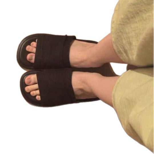 Damen Komfortable Zehentrenner-Sandalen mit breitem Riemendesign und ergonomischem Fußbett R&B