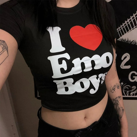 Damen Crop-T-Shirt mit kreativem Skelettdesign und inspirierendem Schriftzug R&B