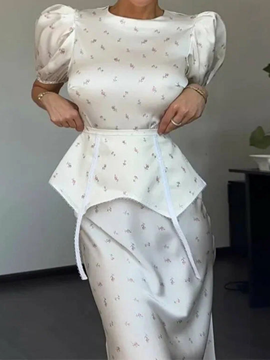 Damen Elegantes Oberteil mit Puffärmeln und verspieltem Taillierungsdetail R&B