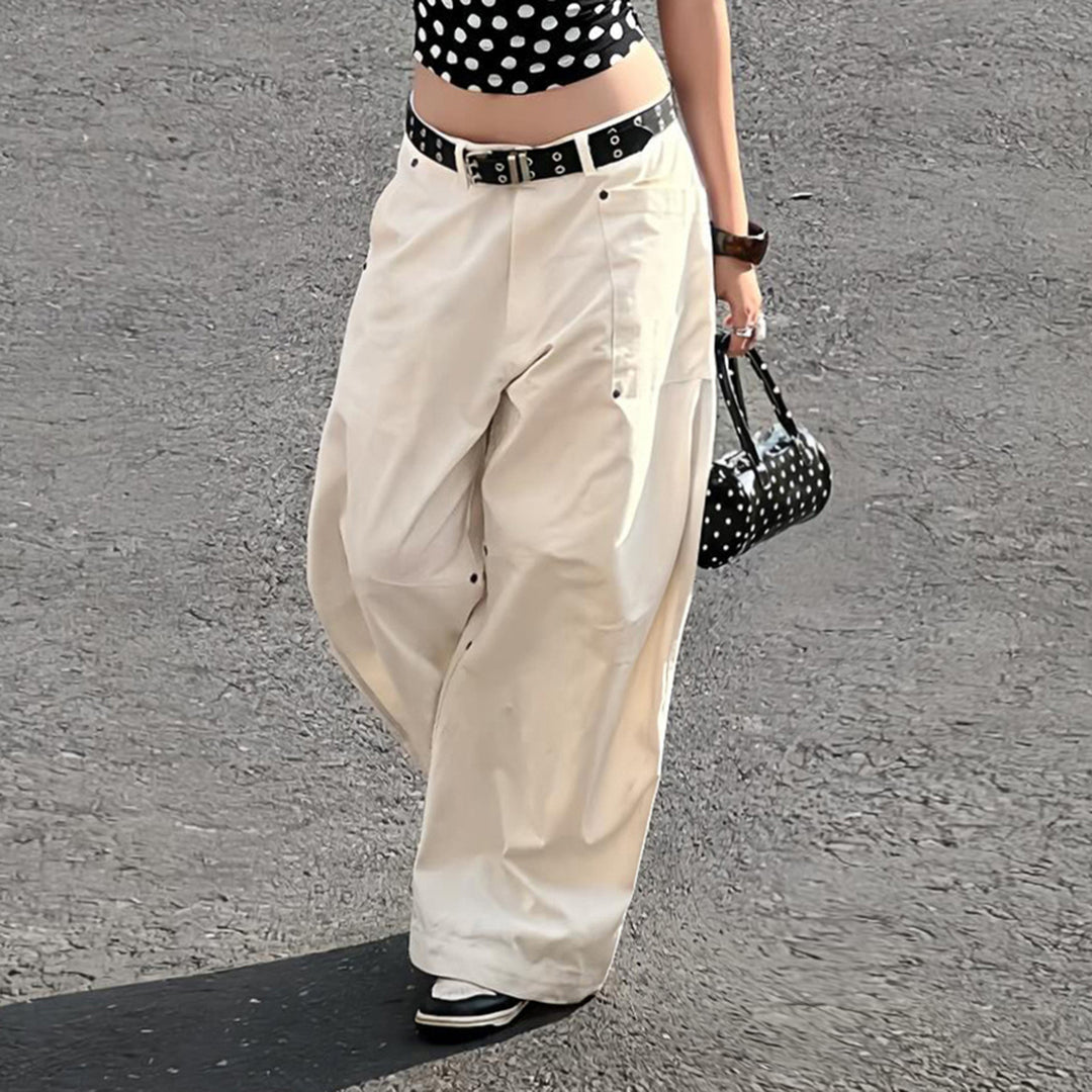 Damen weite Utility-Hose mit praktischen Seitentaschen und trendiger Silhouette R&B