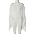 Damen Chiffon Überwurf mit eleganten Ärmelausschnitten R&B