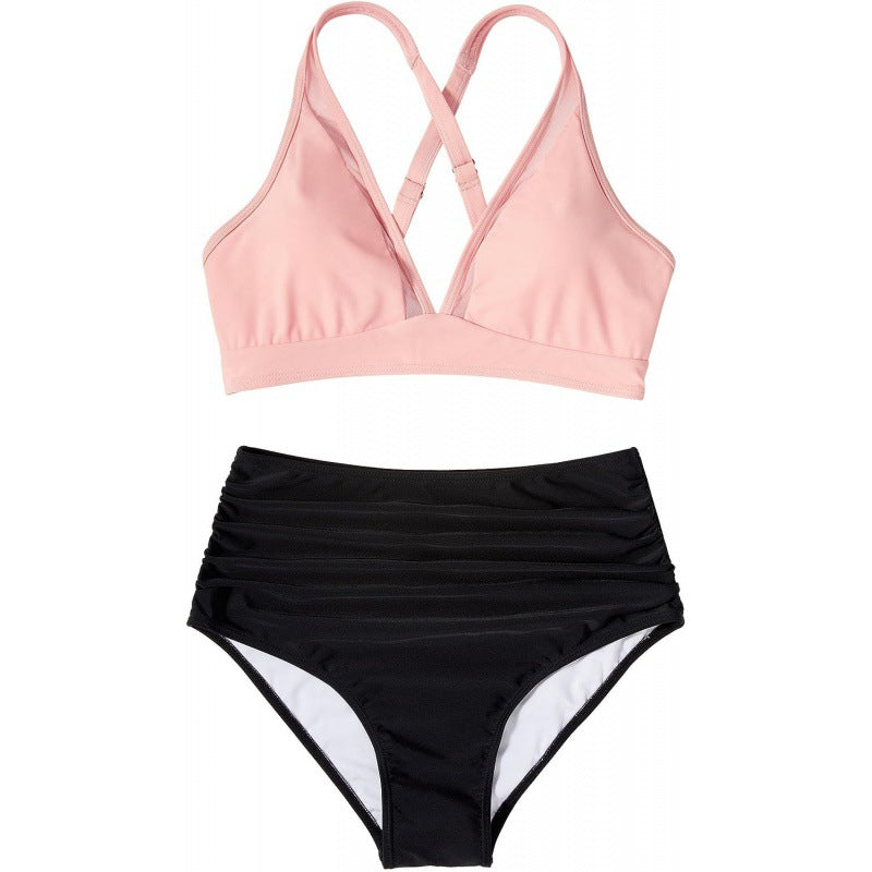 Damen Bikini-Set mit modischem Animalprint und Bicolor-Design R&B