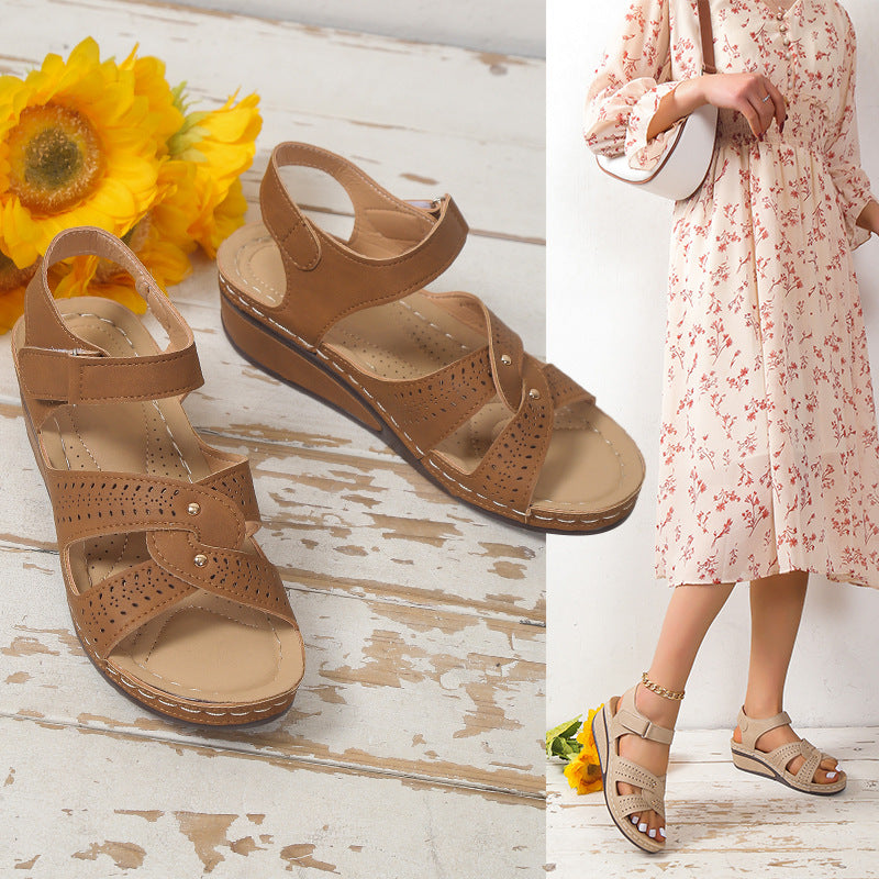 Damen Komfortable und elegante Keil-Sandalen R&B