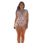 Damen Eleganter Badeanzug mit Rüschendetails R&B