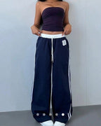 Damen Sportliche Jogginghose mit seitlichen Streifen R&B