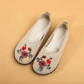 Damen Ballerinas mit floraler Stickerei und flexiblem Fußbett