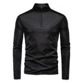 Herren nan Funktions-Langarmshirt mit Stehkragen und halbem Reißverschluss R&B