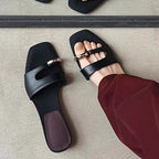 Damen modische Slides mit metallischem Akzent R&B