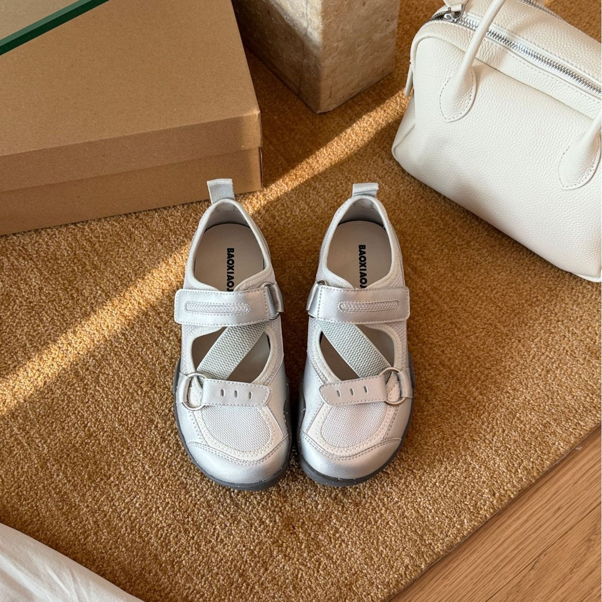 Damen Sportliche Halbschuhe mit verstellbaren Riemen und rutschfester Sohle