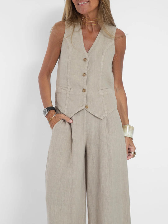 Damen Leinenweste im eleganten Design R&B