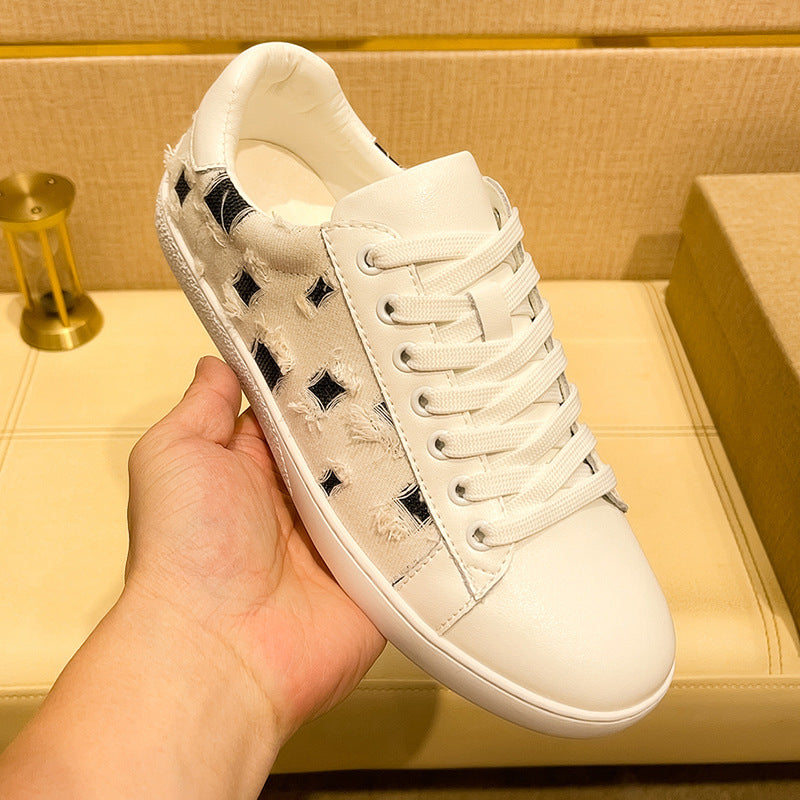 Damen Modische Sneakers aus hochwertigem Leder mit einzigartigem Design und bequemer Dämpfung R&B