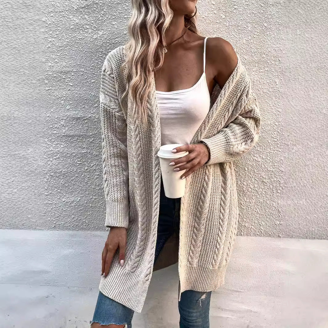 Damen Grobstrick Cardigan mit weitem Schnitt und strukturierter Optik R&B