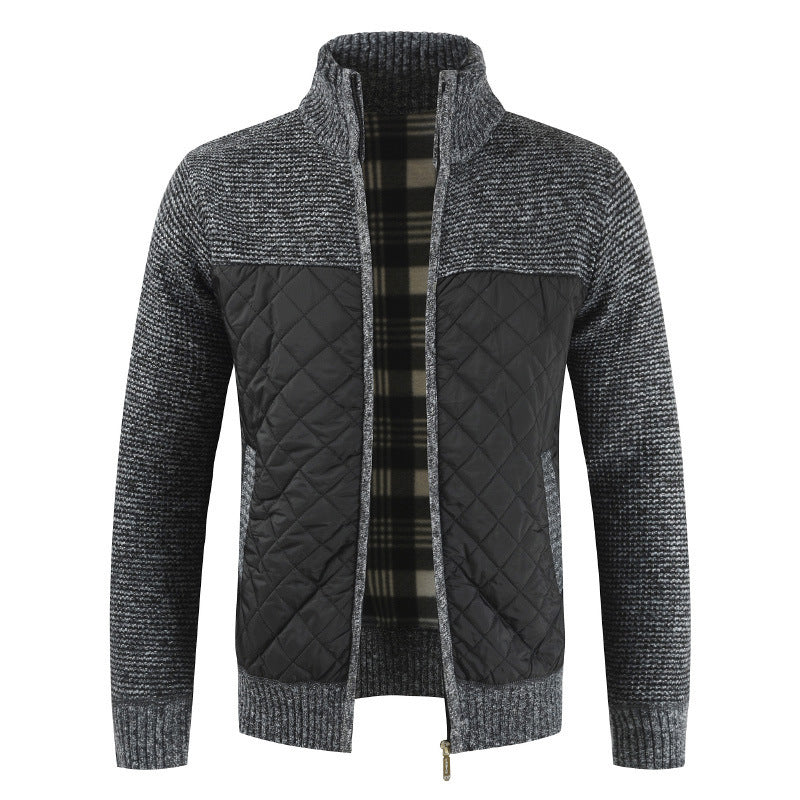 Herren Steppjacke mit Strickdetails R&B