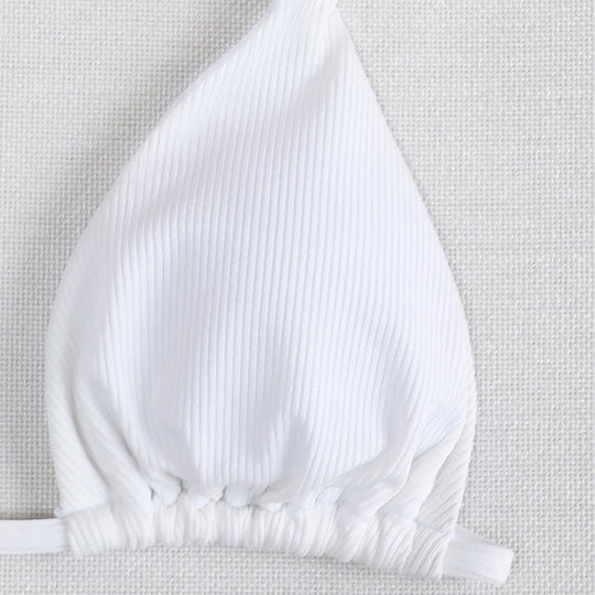 Damen Hochtailliertes Triangel-Bikini-Set mit Bindebändern R&B