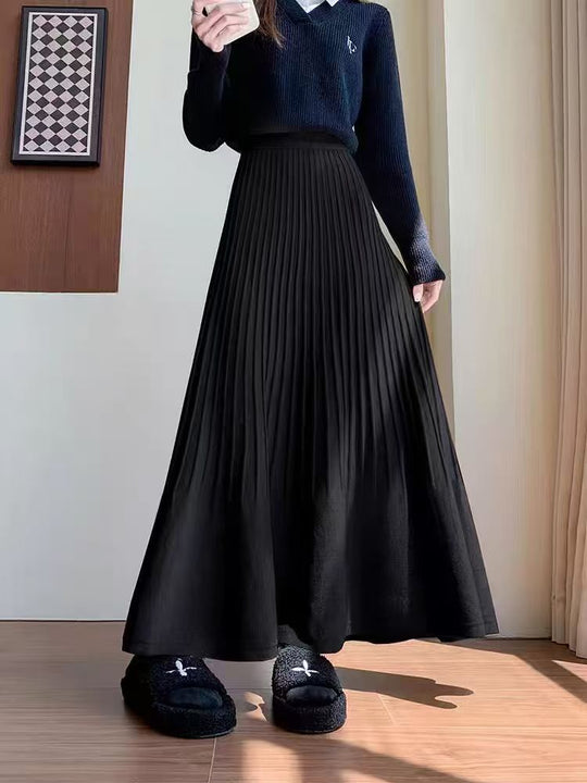 Damen eleganter Faltenrock mit hohem Bund R&B