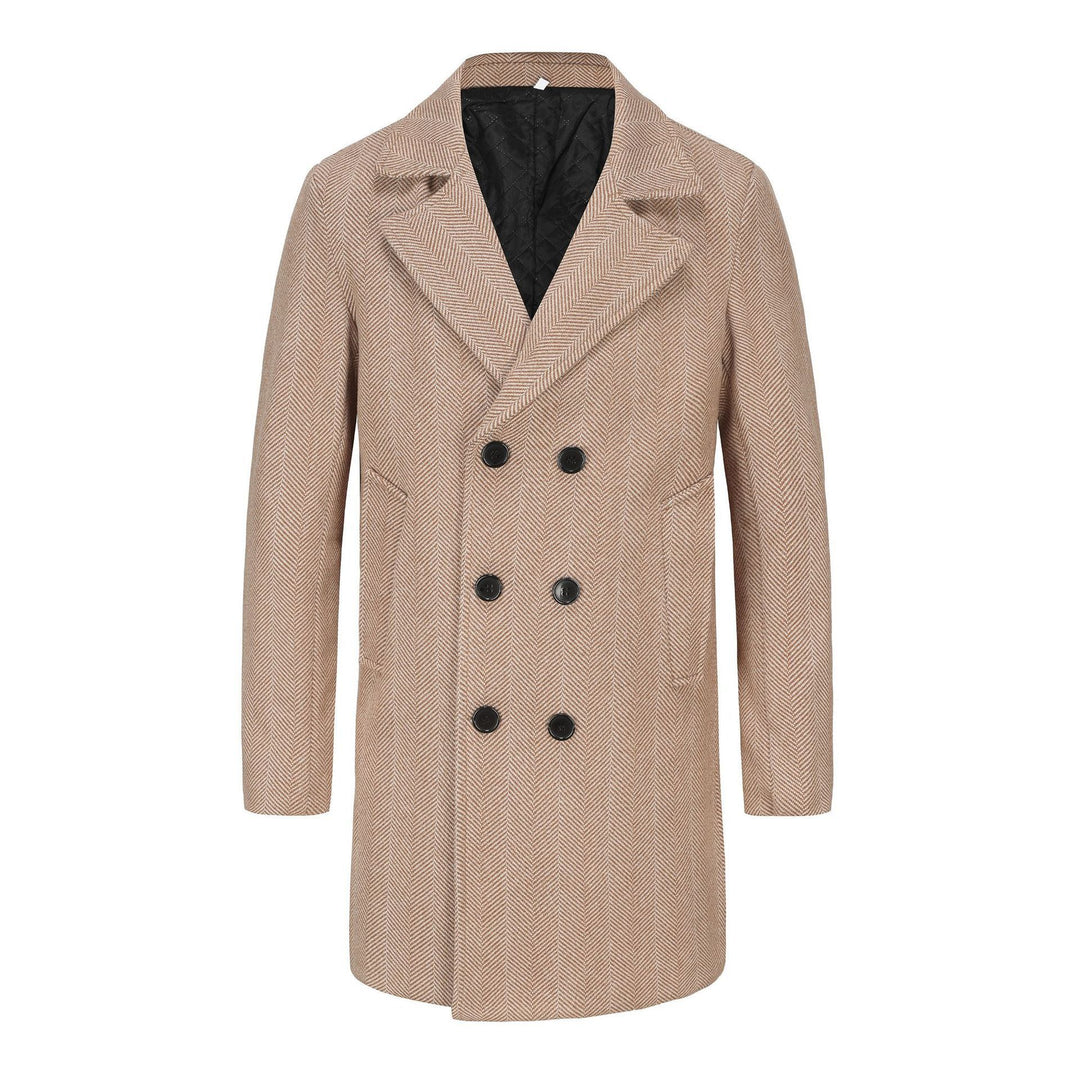 Herren zeitloser Dufflecoat mit elegantem Hahnentrittmuster R&B
