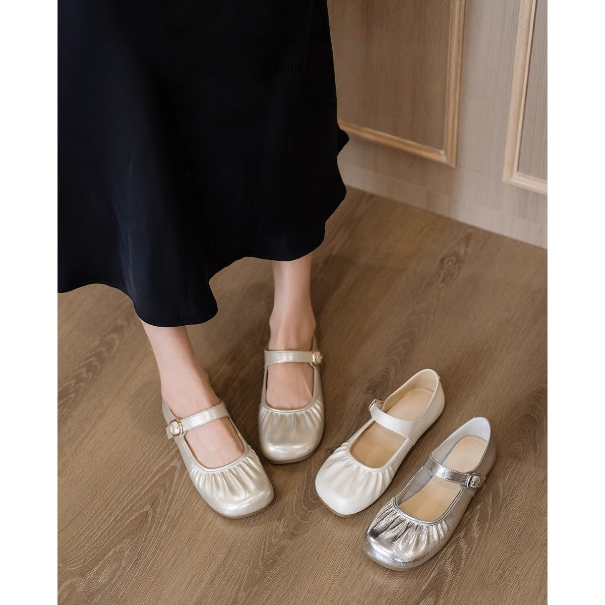 Damen Ballerina-Pumps mit modischem Riemchen und komfortablem Fußbett R&B