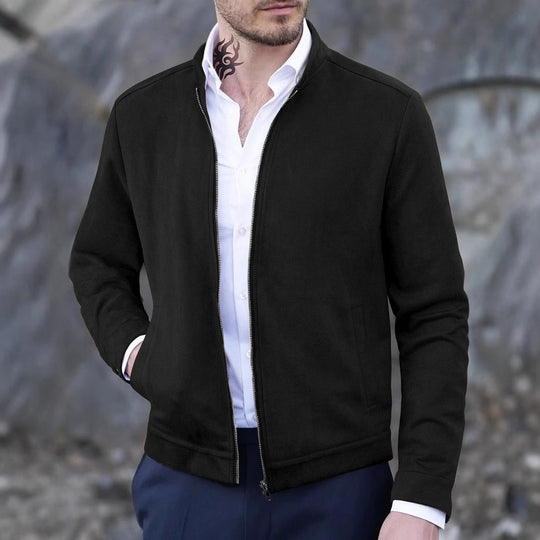 Herren Fleecejacke mit Stehkragen und seitlichen Taschen R&B