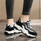 Damen trendige Chunky Sneakers mit atmungsaktivem Mesh und stabiler Sohle R&B