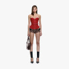 Damen Korsettoberteil mit authentischen Details und figurformenden Schnallen R&B