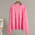 Damen Lässiger Pullover mit Herz-Muster R&B