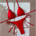 Damen Triangel-Bikini mit verstellbaren Trägern und seitlichen Schleifen R&B