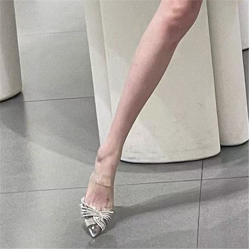 Damen spitze Slingback Pumps mit funkelnden Strassverzierungen R&B