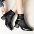Damen Stiefeletten mit Netzdesign und komfortablem Blockabsatz R&B