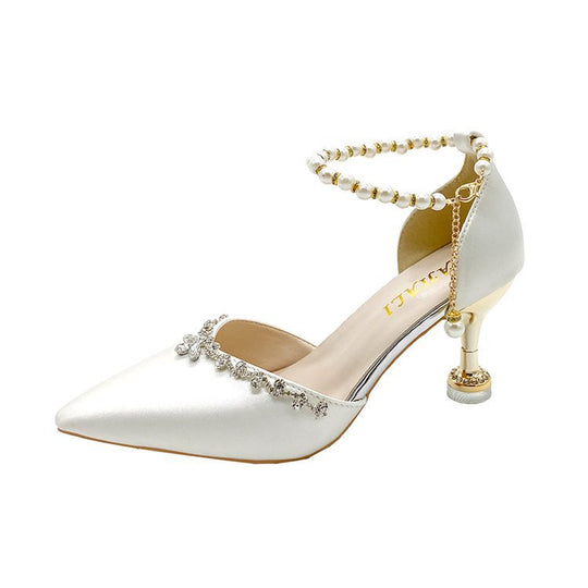 Damen elegante spitze Pumps mit Schmuckakzenten R&B