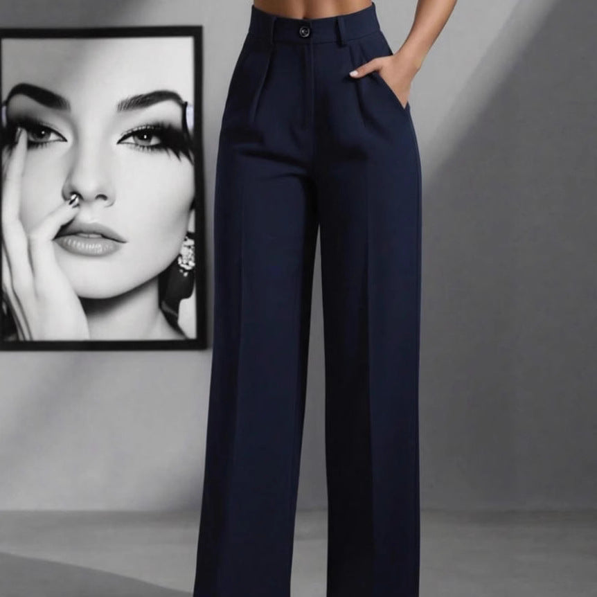 Damen elegante weite Bundfaltenhose R&B