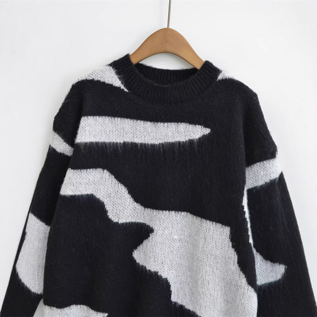 Damen Pullover mit modernem Grafikmuster R&B