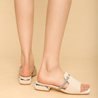 Damen Elegante Plateau-Sandalen mit Strass-Details R&B