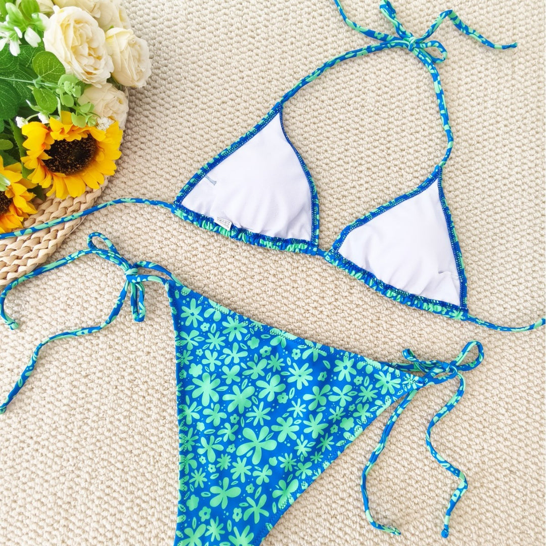 Damen Triangel-Bikini mit floralem Design R&B