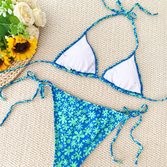 Damen Triangel-Bikini mit floralem Design R&B