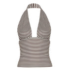 Damen Top mit halter Träger und Streifenmuster R&B