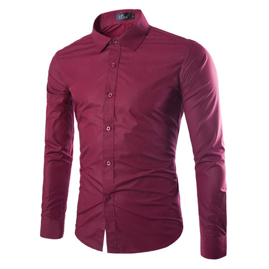 Herren elegante Langarmhemd R&B
