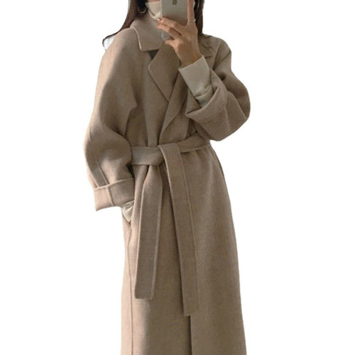 Damen eleganter und lässiger Trenchcoat mit großem Revers R&B