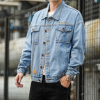 Herren Denimjacke im lässigen Stil mit funktionalen Pattentaschen und robustem Design R&B