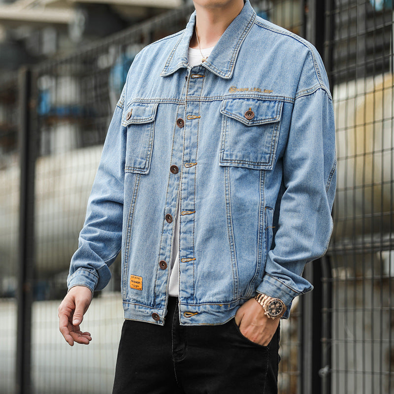Herren Denimjacke im lässigen Stil mit funktionalen Pattentaschen und robustem Design R&B